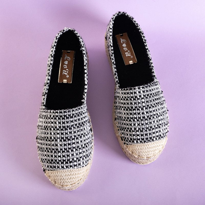 Women's black tweed espadrilles Elizabet - Footwear
