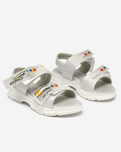 Baltas bērnu sandales aizdarāmas ar Velcro Keris - Footwear