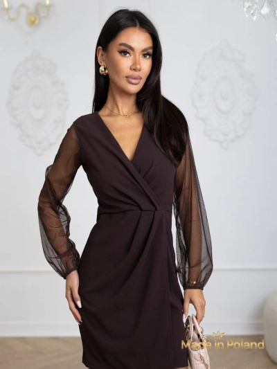 Elegantni ženski mini fustan sa rukavima od mreže Melisa