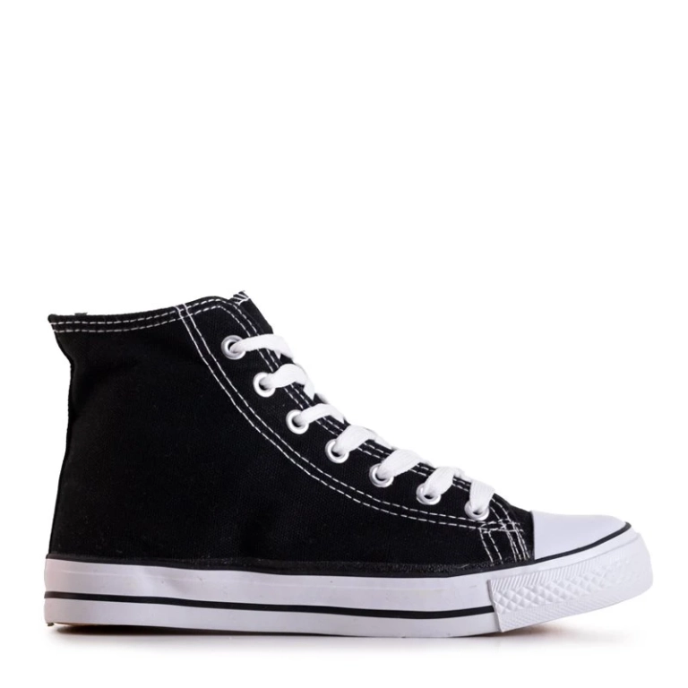 OUTLET Black women's high-top sneakers Tonet - Footwear