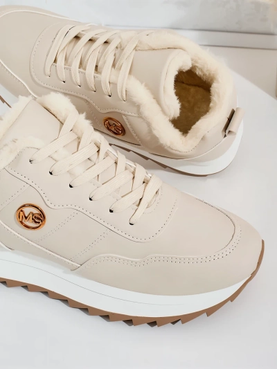 Royalfashion Siltās sieviešu kedas ar kažokādu Casot