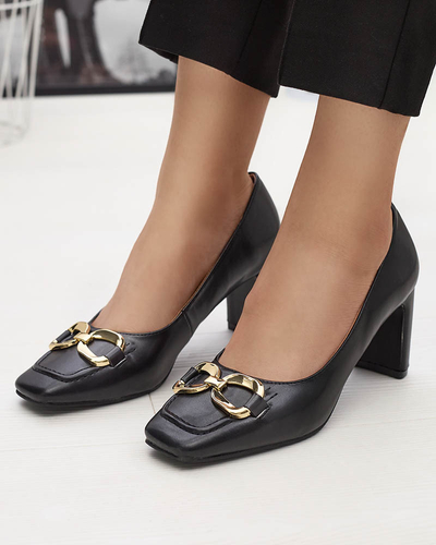 Black women's moccasin style pumps Cancoro- Footwear