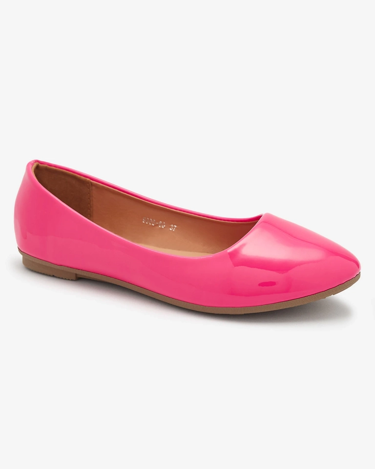 Neon pink women's lacquered ballerinas Fama - Footwear