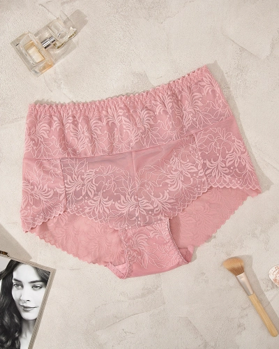 Royalfashion Delicate maxi panties in pink PLUS SIZE