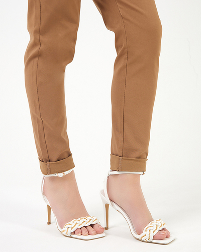 White women's sandals on a high heel Tenedi - Footwear