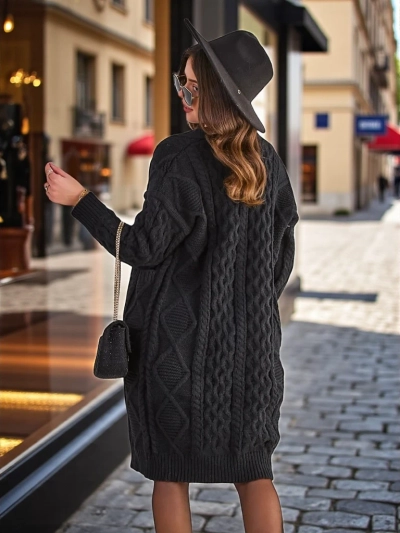 Royalfashion Women's knit throw-on sweater