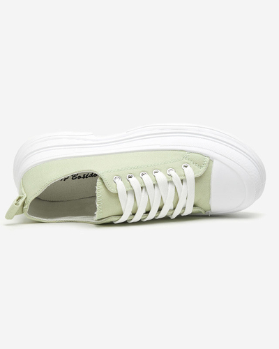 OUTLET Green women's sports sneakers Cresoma - Footwear