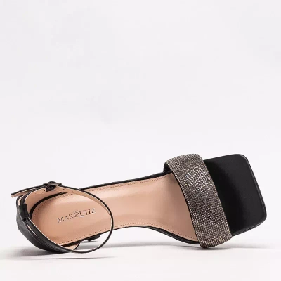 OUTLET Black women's sandals on a high heel Enedi - Footwear