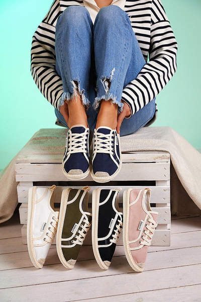 Black Mokida woven women's sneakers - Footwear