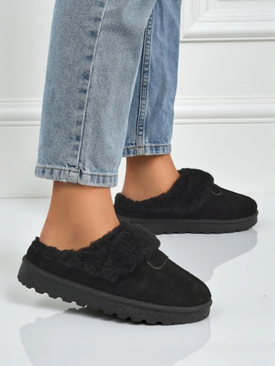 Women's Short Faux Fur Snow Boots Velour Fang