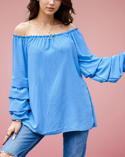 Royalfashion Women's blouse a'la hiszpanka with frills