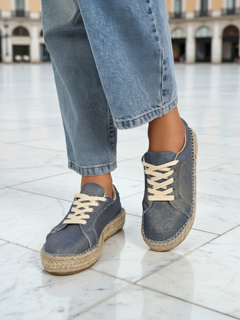 Aurelia Denim Espadrillos – женские кроссовки на плоской подошве из ткани