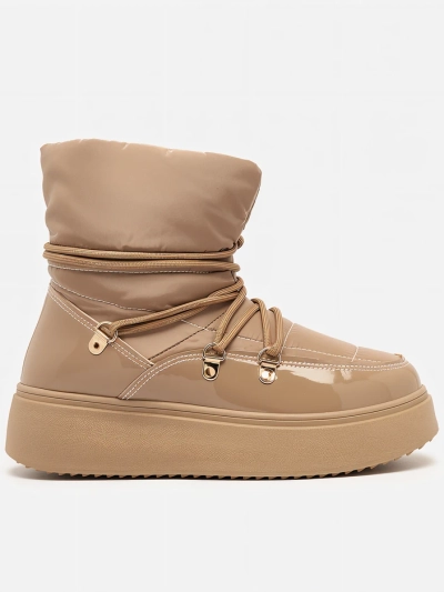 Royalfashion Women's slip-on snow boots in brown color Dabenda