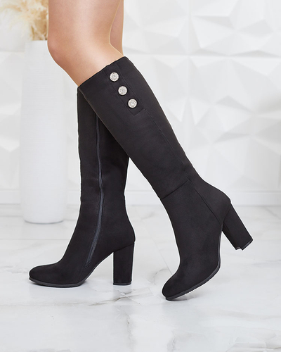 Royalfashion Black women's knee-high boots Gacetat
