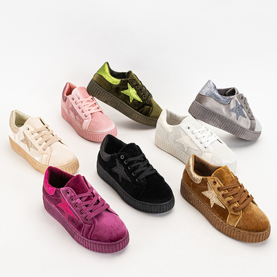 Black Estreni Women's Velor Sneakers - Footwear