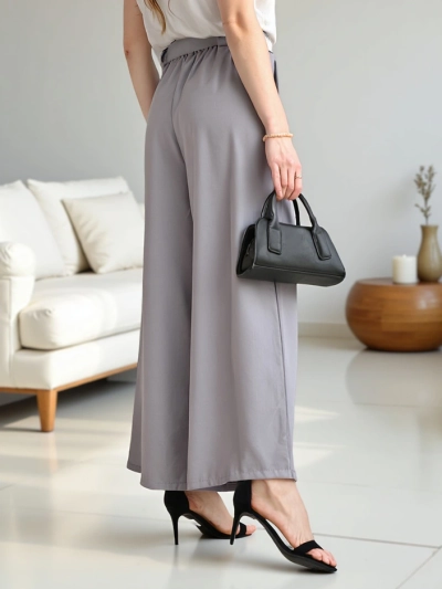 Royalfashion Wide women’s trousers with a belt
