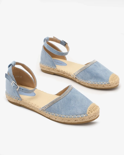 Royalfashion Women's espadrilles with zircons in blue Rieta