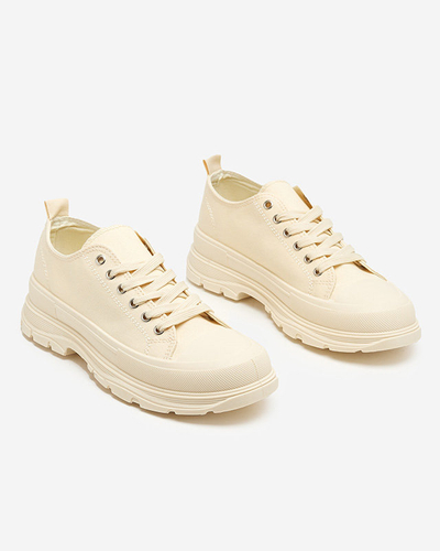 OUTLET Beige women's sports sneakers Ohema - Footwear