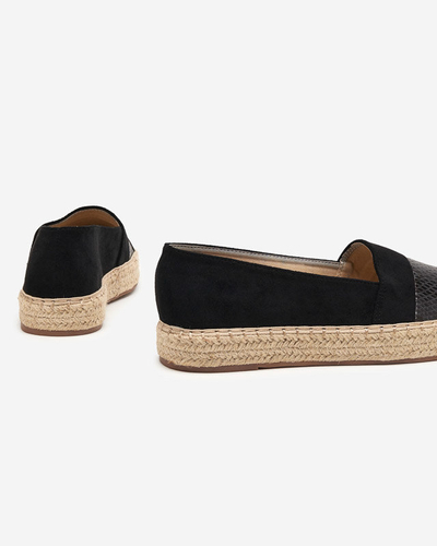 OUTLET Melnas sieviešu espadrilles Sverope - Shoes