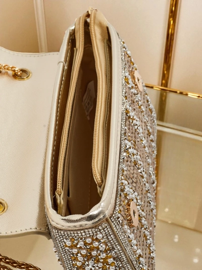 Złota Torebka Elegancia Fiori