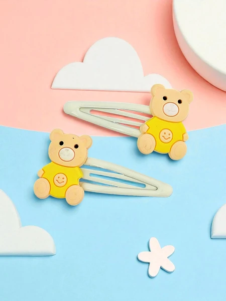 Hair clips with a bear