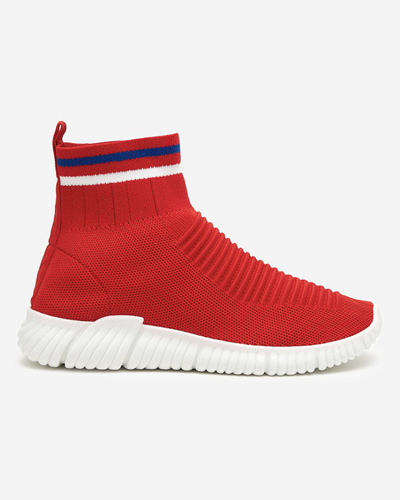 OUTLET Red women's high-ankle sports shoes by Deloni - Footwear