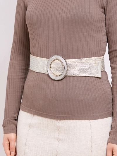 Braided wide women's trouser belt