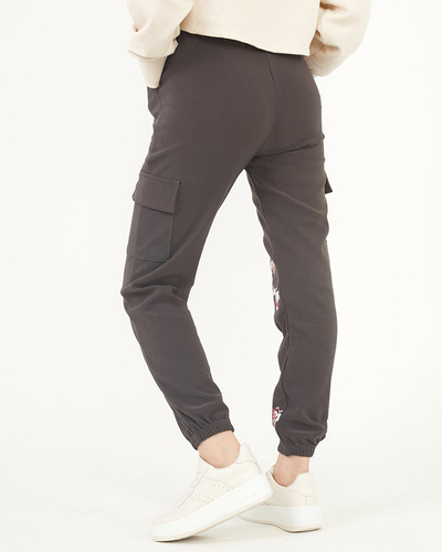 Women's cargo pants, gray - Clothing