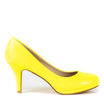 Neon yellow pumps on a higher heel Brightness - Footwear 1