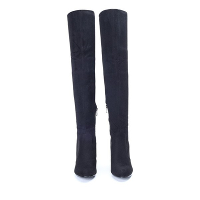 Black boots on a high post Crystal - Footwear