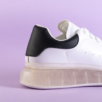 White sports shoes with black insert Garcia - Footwear