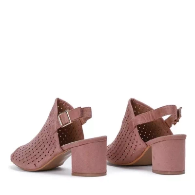 OUTLET Pink openwork sandals on a Farrell post - Footwear