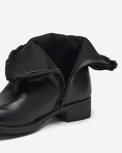 Black women's boots with fur Sabola- Footwear