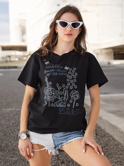 Royalfashion Women's cotton blouse with the inscription