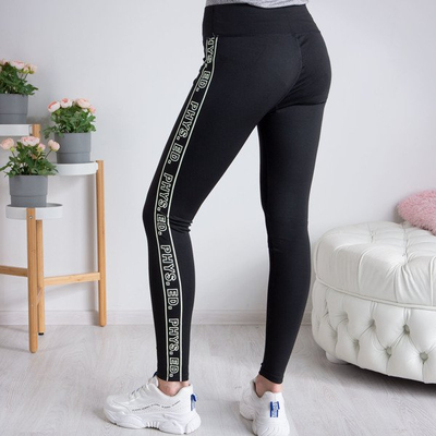 Black high-waisted leggings - Pants 1