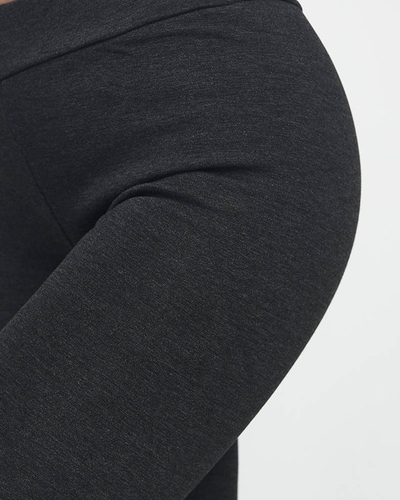 Dark gray women's leggings with insulation - Clothing