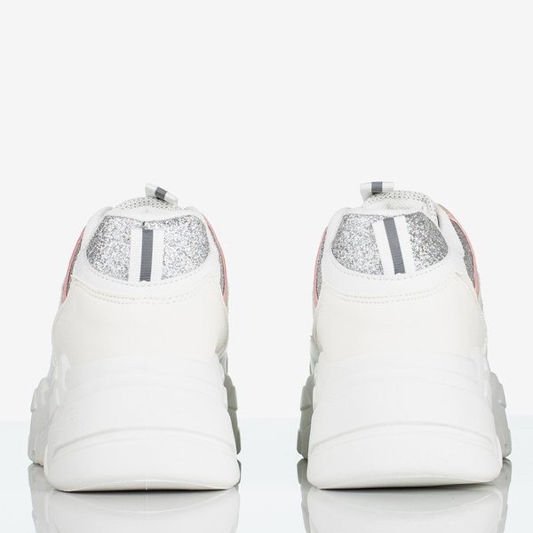 Białe sportowe buty damskie na platformie Seyoella - Obuwie