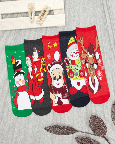 Women's socks with a Christmas pattern 5 / pack - Underwear