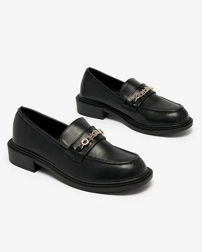 Royalfashion Lacquered women's moccasins in black Kerifi