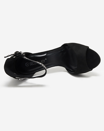 Women's sandals on a high heel in black Opassa - Footwear
