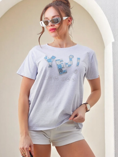 Royalfashion sieviešu kokvilnas T-krekls Jā!