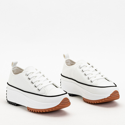 OUTLET Women's white trainers on the Treminso platform - Footwear