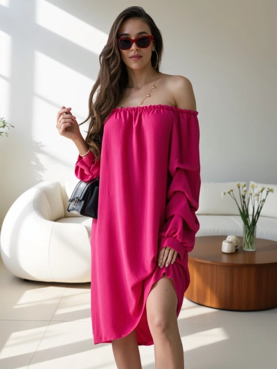 Royalfashion Smooth women's dress a'la Spanish with frills