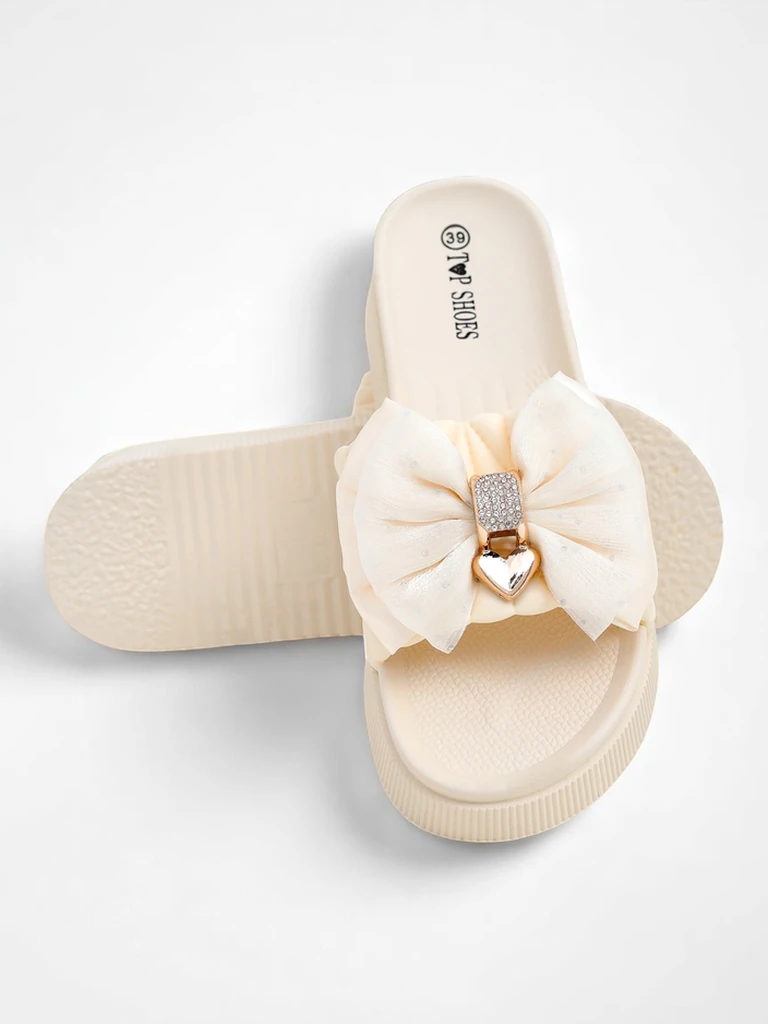 Royalfashion Damesplatformpantoffels met 'n Sento Pace-strik