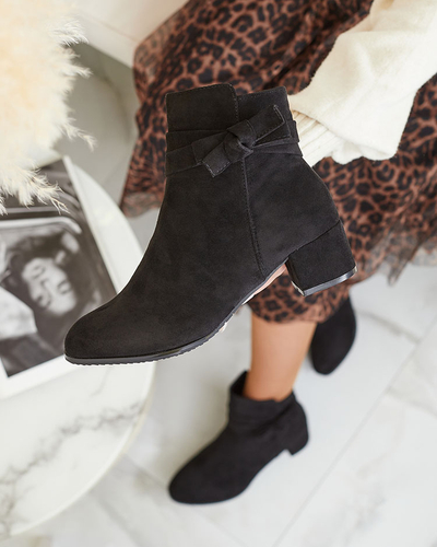 Royalfashion Black women's low stiletto boots Referra