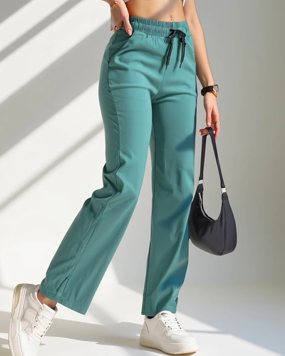 Royalfashion Wide women's trousers made of cotton material