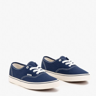 Navy blue men's Okilet lace-up sneakers - Footwear