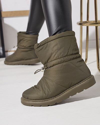 Dark green women's insulated boots a'la snow boots Kaliolen - Footwear