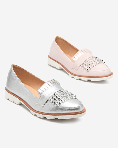 OUTLET Silver lacquered loafers with Fanreso jets - Footwear