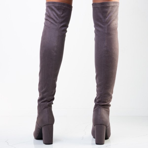 Gray boots with a zipper on the front Layla - Footwear